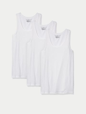 Férfi Tommy Hilfiger Pamut classics tank 3pk Póló Fehér | HU 805FDN